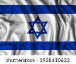 Israel flag realistic waving for design on independence day or other state holiday. 3D illustration
