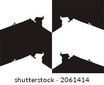 silhouettes of two magpies on... | Shutterstock .eps vector #2061414