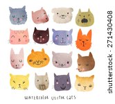 16 Cute Watercolor Cats In...