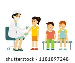 children vaccination concept.... | Shutterstock .eps vector #1181897248