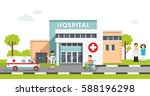medical concept with hospital... | Shutterstock .eps vector #588196298
