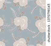 seamless floral pattern  beige... | Shutterstock . vector #1370798165