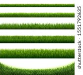 big set green grass borders... | Shutterstock . vector #1551792635