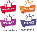 hand set recommended with white ... | Shutterstock .eps vector #1802297398