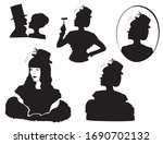 retro silhouette people set.... | Shutterstock .eps vector #1690702132
