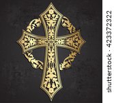 Ornamental Golden Cross With...