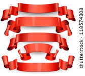 red glossy vector ribbons on a... | Shutterstock .eps vector #118574308
