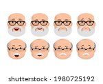 faces icons. old man character... | Shutterstock .eps vector #1980725192