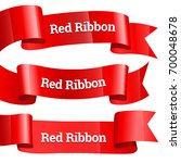 ribbons set. realistic red... | Shutterstock .eps vector #700048678