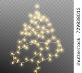 christmas tree trom vintage... | Shutterstock .eps vector #729838012