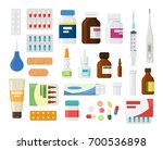 set of medicine bottles with... | Shutterstock .eps vector #700536898
