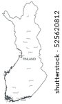 Vector map of Finland | Monochrome contour map with city names