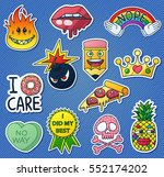 set of cute comic style... | Shutterstock .eps vector #552174202