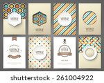 set of brochures in vintage... | Shutterstock .eps vector #261004922