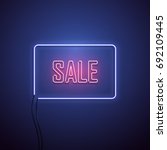 neon sale sign. vector... | Shutterstock .eps vector #692109445