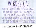 webdesign word cloud written on ... | Shutterstock . vector #302488808