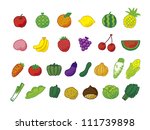 healthy vegetables and fruits | Shutterstock .eps vector #111739898