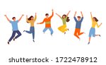 happy people jumping set. young ... | Shutterstock .eps vector #1722478912