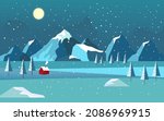 winter landscape with mountains ... | Shutterstock .eps vector #2086969915