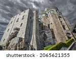 Small photo of Dramatic Sky over Sacra di San Michele - Saint Michael abbey, the ancient medieval abbey near Tourin in the North of Italy