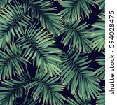dark tropical pattern with... | Shutterstock .eps vector #594028475