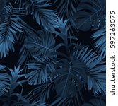 exotic tropical vrctor... | Shutterstock .eps vector #597263075