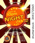 vector night party invitation... | Shutterstock .eps vector #344172065