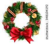 Christmas Wreath With Ribbons ...