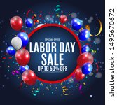 happy usa labor day sale poster ... | Shutterstock . vector #1495670672