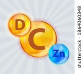 vitamin c  d  zn complex.... | Shutterstock .eps vector #1864060348