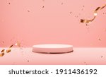 rose gold pedestal over pink... | Shutterstock .eps vector #1911436192