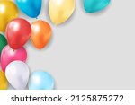 realistic 3d balloon background ... | Shutterstock . vector #2125875272