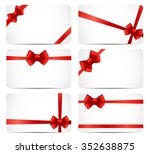 gift card set with red ribbon... | Shutterstock . vector #352638875