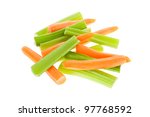 Carrots And Celery Isolated On...