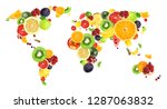Collage Of Fresh Fruits. World...