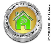 smart home button   3d... | Shutterstock . vector #564531112