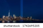 9/11 memorial nyc skyline from NJ