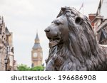 Bronze Lion In Trafalgar Square ...