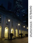 Small photo of Night view of the Hong Kong Legislative Council Building (Former Supreme Court Building until 1985) with the statue of Justice on top but unilluminated