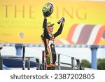 Small photo of No54. Fermin Aldeguer of Spain and GT Trevisan SpeedUp celebrate during the Moto 2 of Thailand Grand Prix at Chang International Circuit on Oct 29, 2023 in Buriram, Thailand