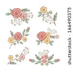 floral design elements | Shutterstock .eps vector #166490375