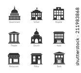 government building icons | Shutterstock .eps vector #211983868
