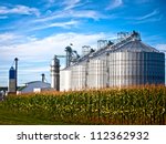 Corn Dryer Silos Standing In A...