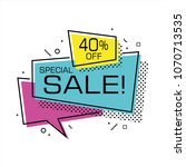 flat shaped sale banner  price... | Shutterstock .eps vector #1070713535