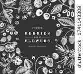 wild berries wreath on... | Shutterstock .eps vector #1741143308