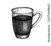 hand sketched black tea in a... | Shutterstock .eps vector #2107648862