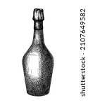 hand sketched champagne bottle... | Shutterstock .eps vector #2107649582