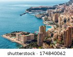 Monte Carlo top View with blue sky and water
