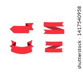 red ribbons set. design... | Shutterstock .eps vector #1417540958