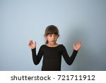 shouting loud little girl | Shutterstock . vector #721711912